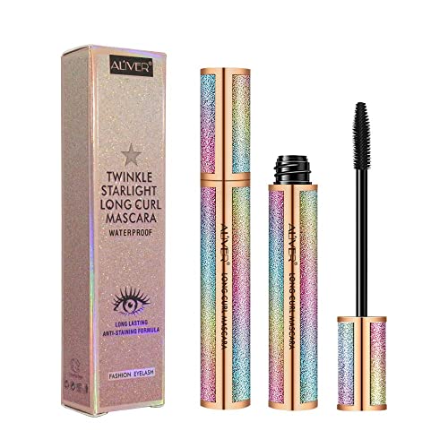 Máscara de Pestañas de Fibra de Seda 4D, Mascara de Pestañas Waterproof Volumen , Máscara de Pestañas Alargadora Espesante Negra sin Grumos, Dura Todo el Día