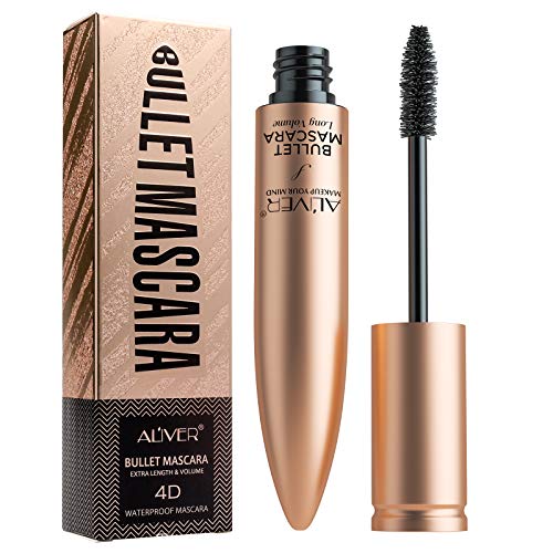 Mascara De Pestañas Waterproof, Vibely Rimel Pestañas Volumen Y Largura, Telescopic Negra Máscara De Pestañas 4d, Extensiones De Pestañas, A Prueba De Manchas, Sin Grumos, Sin Manchas (Modelo de bala)