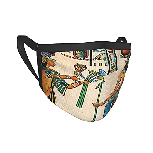Máscara de tela Decoración egipcia Antiguo Papiro Egipcio Reina Nefertari Con Imperio Histórico Obras de Arte Multi Negro Borde Máscara