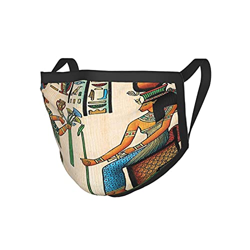Máscara de tela Decoración egipcia Antiguo Papiro Egipcio Reina Nefertari Con Imperio Histórico Obras de Arte Multi Negro Borde Máscara