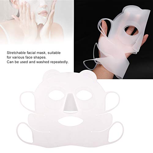 Máscara facial de silicona reutilizable, cubierta hidratante anti-apagado, gancho para la oreja, parches de silicona para la cara, hoja para evitar la evaporación