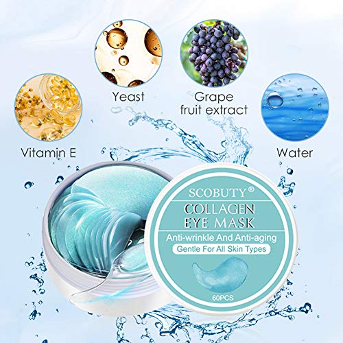 Máscara para los ojos, Parches para los ojos, Ojos Parches, Máscara para ojos de colágeno, Contorno de Ojos Antiarrugas, Anti edad para ojeras,bolsas,patas de gallo e hinchazón