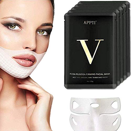 Máscara V Line, 5 Pcs Mascarilla Facial Mascarilla hidratante reafirmante de contorno Reduce la Papada