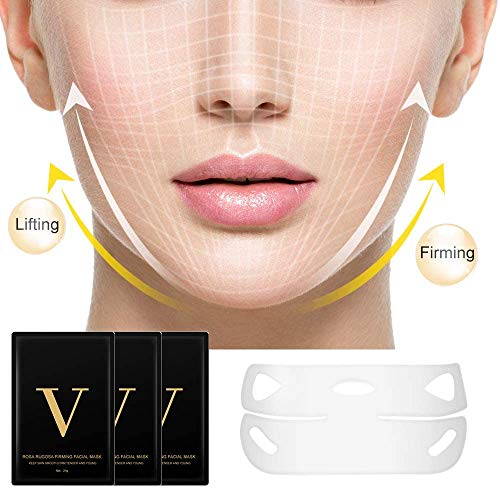 Máscara V Line, 5 Pcs Mascarilla Facial Mascarilla hidratante reafirmante de contorno Reduce la Papada