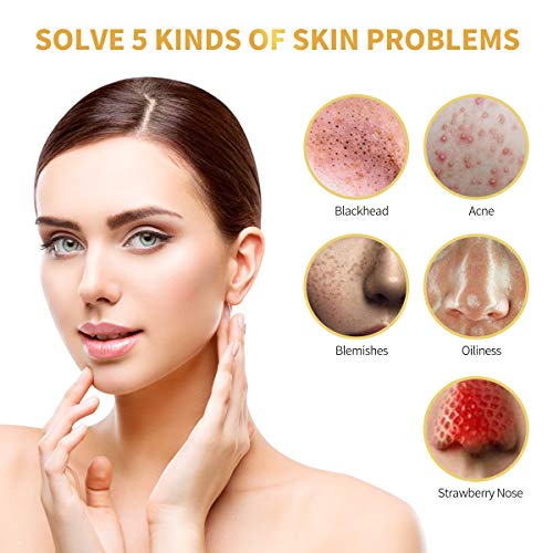 Mascarilla De Espinillas, 24K Gold Peel Off Máscara, Mascarilla Puntos Negros, Limpieza Profunda, Reduce las Líneas Finas y Arrugas para Todas las Pieles, con Herramientas Extractor de Espinillas