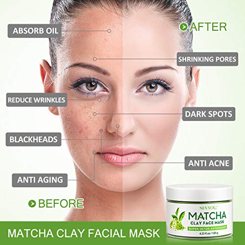 Mascarilla Facial De Arcilla Matcha De Té Verde, Mascarilla Facial De Desintoxicación Antioxidante Shvyog Con Barro Volcánico, Mascarilla Facial Hidratante Hidratante De Limpieza Profunda