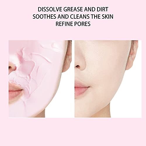 Mascarilla facial de arcilla rosa, desintoxicación de limpieza profunda, arcilla facial rosa australiana exfoliante, mascarilla facial de arcilla natural para el acné, manchas oscuras, removedor de es