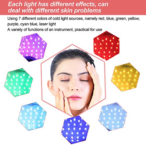Mascarilla facial LED Terapia de luz Fotón de 7 colores Rejuvenecimiento de la piel Mascarilla facial y para el cuello Antienvejecimiento Eliminación de manchas Arrugas Blanqueamiento Mascarilla facia