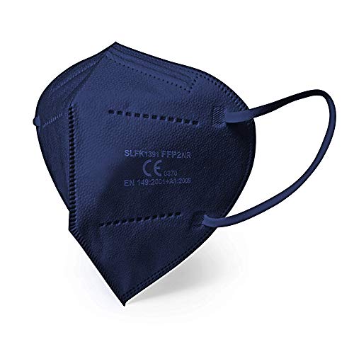 Mascarilla FFP2 Azul caja de 20 unidades, LIBRE DE GRAFENO con Ajustador Craneal, Ultraproteccion Certificado Oficial CE