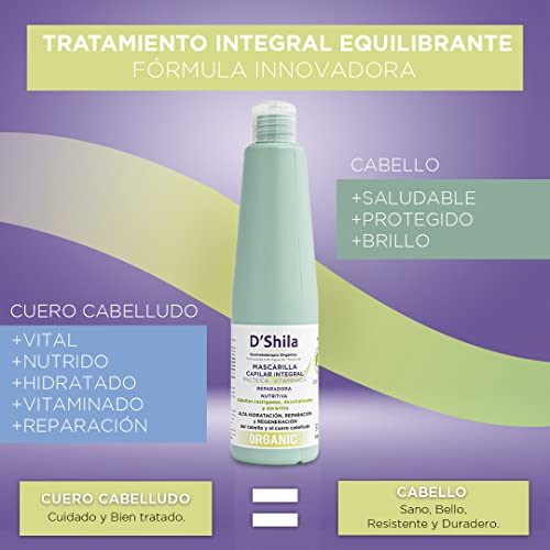 Mascarilla Integral Reparadora Nutritiva D’Shila 300ml | Hidratante | Repara el Cuero Cabelludo | Ingredientes Naturales, Sin Siliconas ni Parabenos