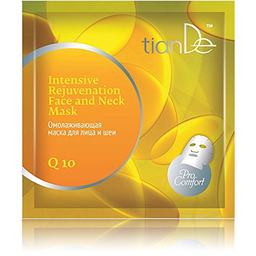 Mascarilla Rejuvenecedora para Rostro y Cuello con Coenzima Q10, TIANDE, 1un