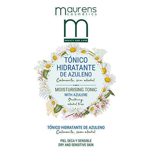 Maurens Tónico Hidratante de Azuleno, calmante, sin alcohol, piel seca y sensible, 500 ml