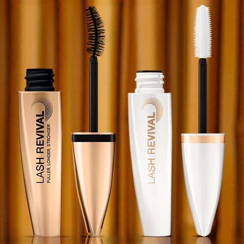 Max Factor Set de Ojos - Lash revival Máscara de pestañas, Tono 003 Extreme Black + Lash Revival Volume Booster Primer de pestañas