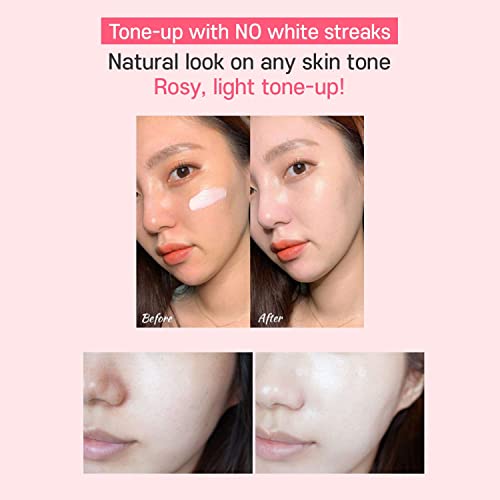 MAXCLINIC Rosy Pink Tone up Crema iluminadora natural SPF50 + PA ++++ Base de maquillaje, Prebase 50 ml / 1,69 fl oz