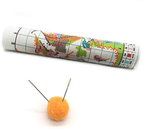 Maydear Kits de punto de cruz estampados 14CT Kit de inicio de bordado de punto de cruz preimpreso para adultos principiantes - Heart Tree 43 × 47 cm