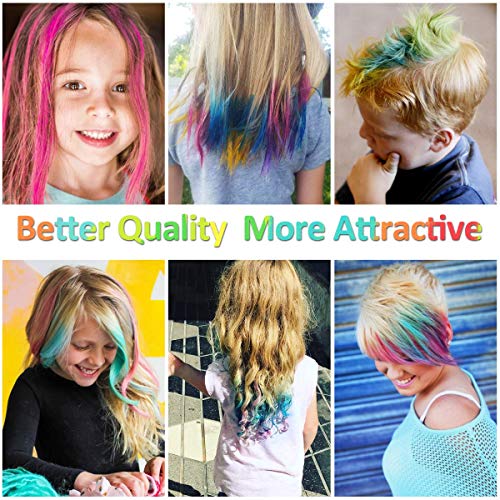 Maydear - Peine de tiza para el cabello temporal, 12 colores, no tóxico, lavable, para teñir el cabello, apto para niños, para fiestas, cosplay, bricolaje