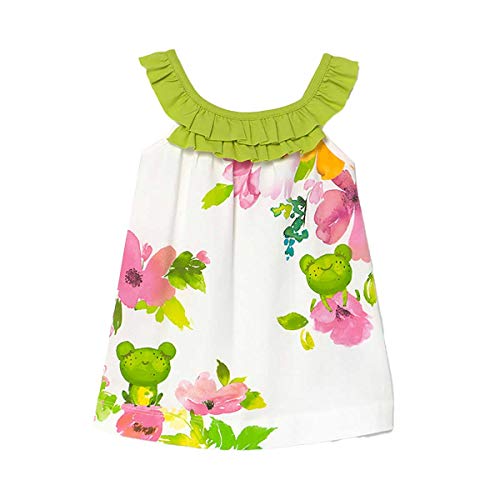 Mayoral Vestido sin mangas con estampado de flores de niña Pistacho 1992 Pistacho 12-18 Meses