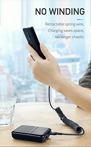 mcdodo Cable en espiral USB C,cable de carga flexible, tipo C QC 4.0,cable de carga telescópico,cable de datos en espiral,compatible con Galaxy S10 S9 S8 Huawei Xiaomi,estiramiento de 0,2m hasta 1,8m