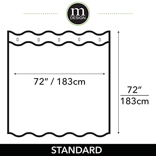 mDesign Cortina de baño con diseño de medallones – Cortinas para ducha con medidas ideales para el baño: 183 cm x 183 cm – Cortina para bañera de gran durabilidad – negro y gris