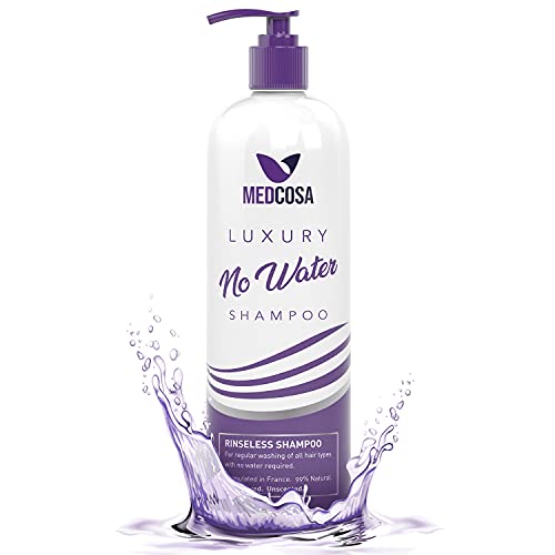 Medcosa - Champú en seco - Pelo limpio y radiante sin necesidad de agua. Champú que no requiere aclarado, ideal para hospitales, residencias, acampadas, etc. [1 unidad]