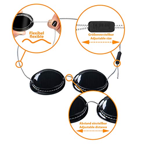 MEDlight Gafas de protección UV de primera calidad I Gafas de sol para una protección ocular fiable en la cama solar o al tomar el sol en la playa I Calidad comprobada según la norma DIN 170