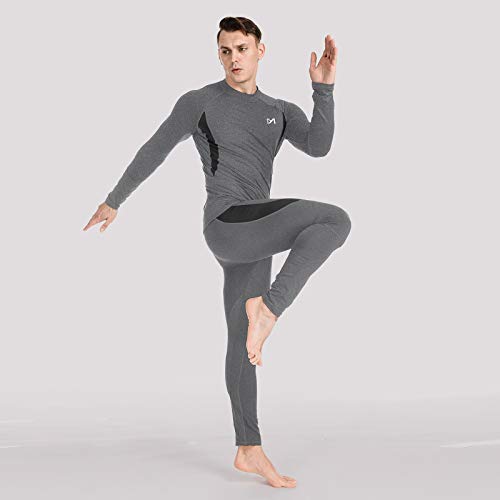 MEETYOO Conjunto de Ropa Interior térmica para Hombre, Absorbente de Largo, Capa Base de Secado rápido, Traje de compresión Deportivo para Entrenamiento, esquí, Correr, Senderismo