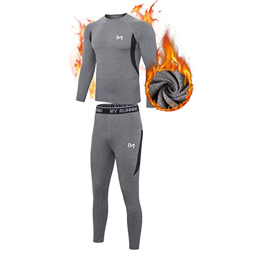 MEETYOO Conjunto de Ropa Interior térmica para Hombre, Absorbente de Largo, Capa Base de Secado rápido, Traje de compresión Deportivo para Entrenamiento, esquí, Correr, Senderismo