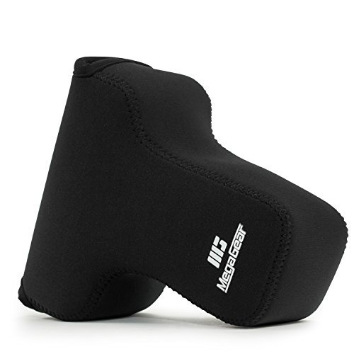 MegaGear MG1196 - Funda de Neopreno con mosquetón para cámara Olympus OM-D E-M5 Mark II de 12-40 mm, Color Negro