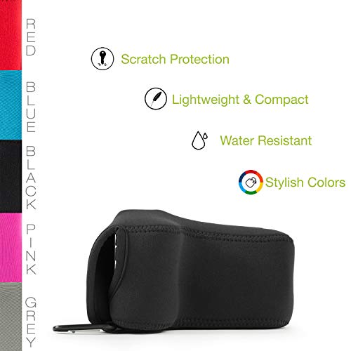 MegaGear MG1196 - Funda de Neopreno con mosquetón para cámara Olympus OM-D E-M5 Mark II de 12-40 mm, Color Negro