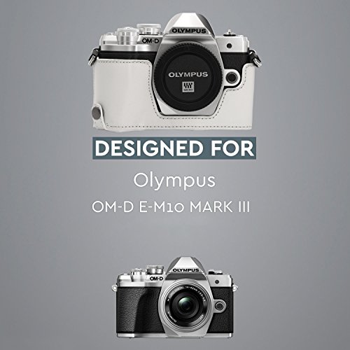 MegaGear MG1354 Ever Ready - Funda para cámara Olympus OM-D E-M10 Mark III, Color Blanco