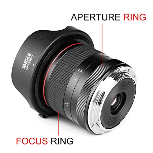 Meike Optics MK 8 mm F3.5 Objetivo Ojo de Pez de Ultra Gran Angular para Canon EF, Negro