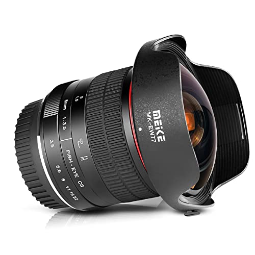 Meike Optics MK 8 mm F3.5 Objetivo Ojo de Pez de Ultra Gran Angular para Canon EF, Negro