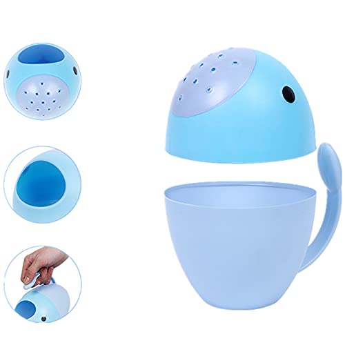 MEISISLEY Taza De Champú para NiñOs Taza De BañO para NiñOs El Lavado del Cabello Taza El Pelo del Bebé Enjuagadora Jarra De Baño para Lavar El Cabello Blue
