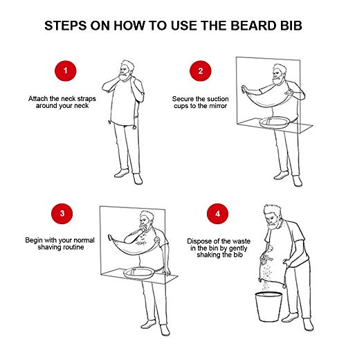 Mejor babero para el afeitado de la barba - Delantal para el recorte de la barba y capa de afeitado - Incluye peine para el afeitado, bolsa y libro electrónico para el afeitado por Mobi Lock