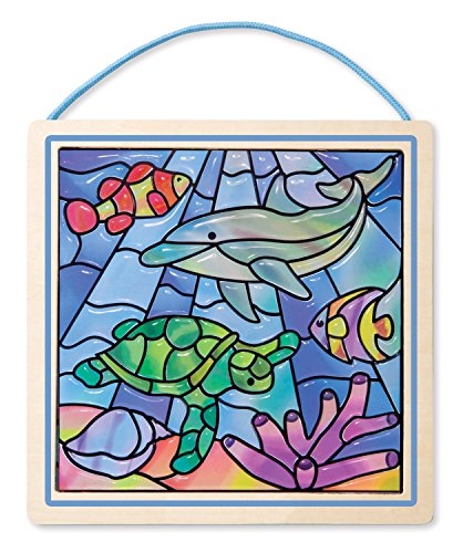 Melissa & Doug- Océano Kit Vitrales Fáciles, Multicolor (18582)