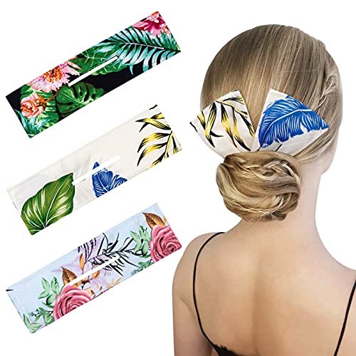 MELLIEX 3Pcs Pelo Moño Maker, Donut de Pelo Clip Mágico de Tela Bollo Hábil Francesa Twist Pelo de Peinado Hair Bun Maker Para Mujeres Niñas