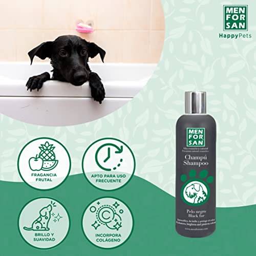 MENFORSAN Champú Perros Pelo Negro 1L, Intensificador del Color