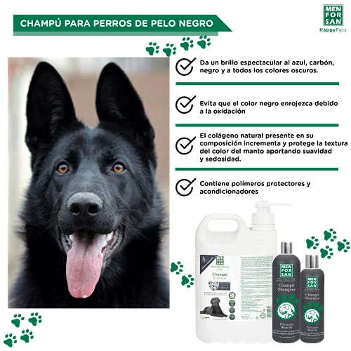 MENFORSAN Champú Perros Pelo Negro 1L, Intensificador del Color