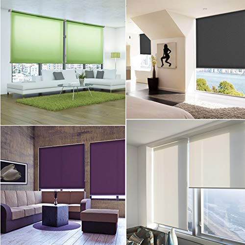 MERCURY TEXTIL-Estor Enrollable translúcido Liso (Blanco, 90x180cm)