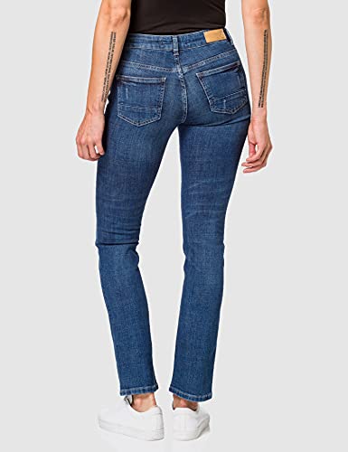 Mexx Vaqueros Straight, Azul (Denim Mid Wash 300025), 27W x 32L para Mujer