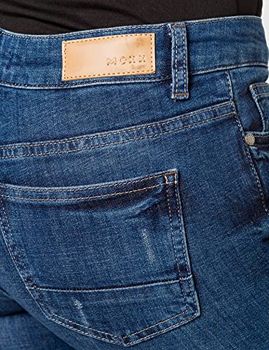 Mexx Vaqueros Straight, Azul (Denim Mid Wash 300025), 27W x 32L para Mujer