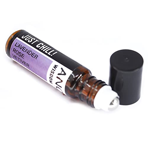 Mezcla de aceites esenciales en formato roll-on de 10 m (lavanda, rosa y vetiver)
