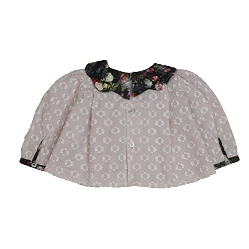 MI HIJA Y YO Conjunto Blusa mangas largas, braga cubrepañal y capota Niña 6-9 meses Hecho a Mano COLECCIÓN CARLIN