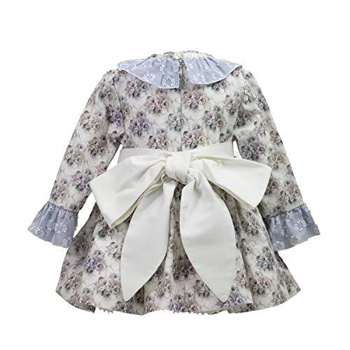 MI HIJA Y YO Conjunto Vestido Manga Larga, Braga cubrepañal y Capota para bebé niña de 0 a 24-36 Meses Hecho a Mano COLECCIÓN Gelsey