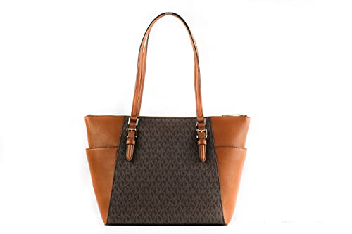Michael Kors Charlotte Signature Large Top Zip Tote - Brown