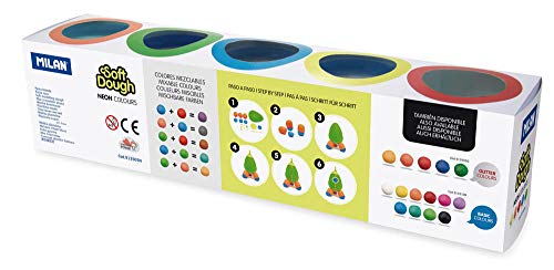 MILAN® Caja 5 frascos 142gr Neon Soft Dough