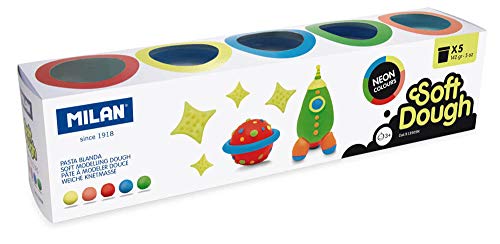 MILAN® Caja 5 frascos 142gr Neon Soft Dough