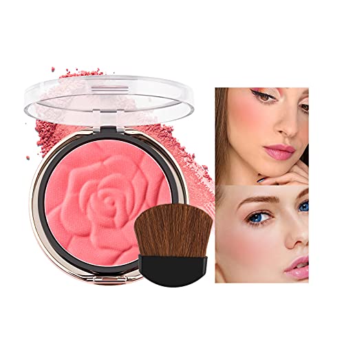 Mimore Maquillaje colorete monocromático mate, rubor en polvo suave de color de larga duración, rubor en polvo Sculpt Rose, brocha en polvo para rubor en polvo microfino y espejo incluidos(02)