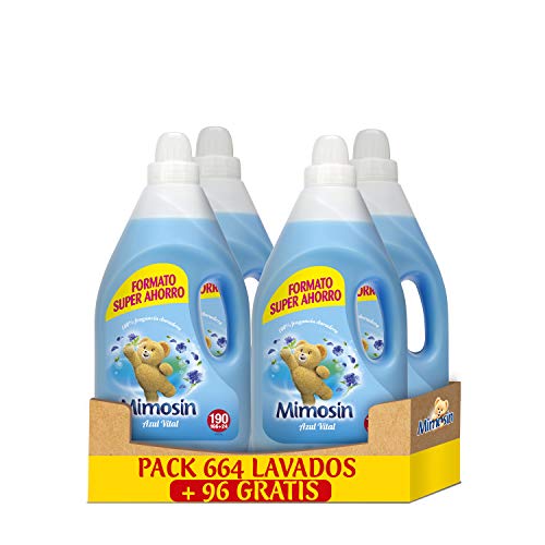 Mimosin Suavizante Concentrado Azul Vital 166+24 lavados - Pack de 4