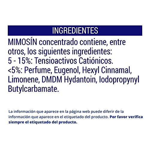 Mimosin Suavizante Concentrado Azul Vital 166+24 lavados - Pack de 4